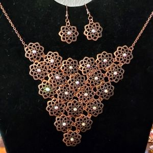 Handmade necklace and earrings set